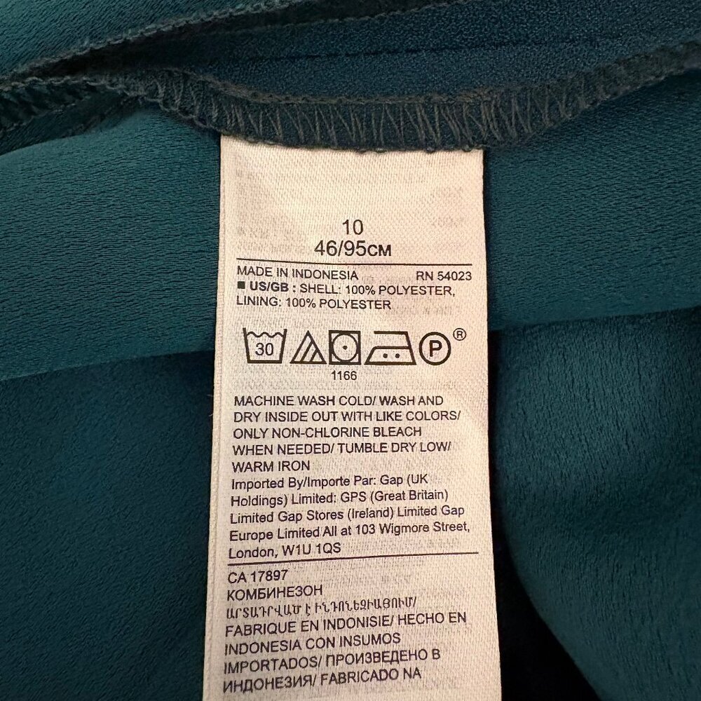 Banana Republic CLOSET CLEANOUT Jumpsuit-Teal Color-Size 10 - Picture 5 of 5